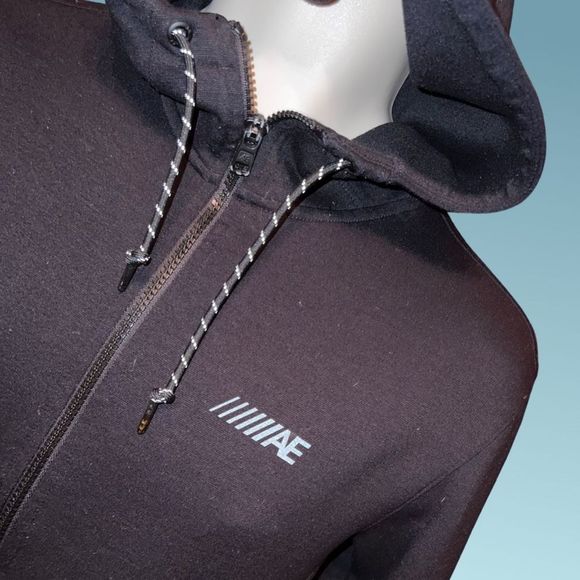 Mens American Eagle Black Logo Flex Hoodie Size XS - Picture 1 of 4